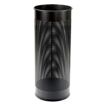 Porte-parapluie métal laqué perforé design, 28 litres noir - 1